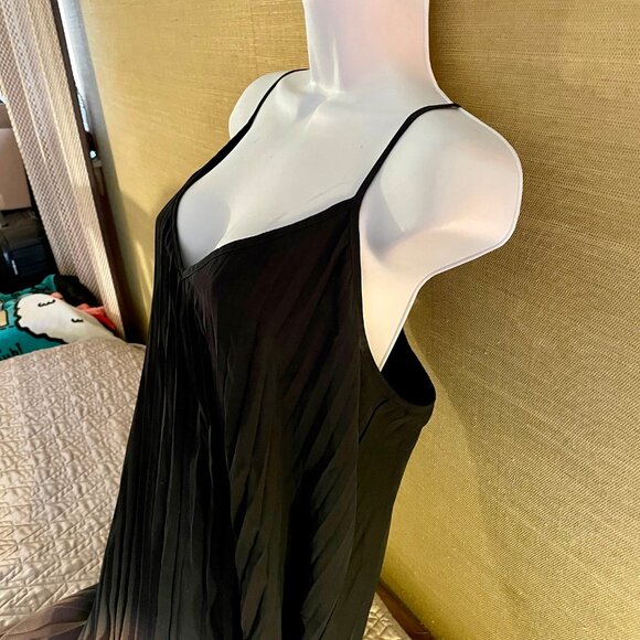 Bar III Maxi Dress Flowing Navy and Orange Sz L 10-14 Strapless Body Accentuator - Picture 2 of 12